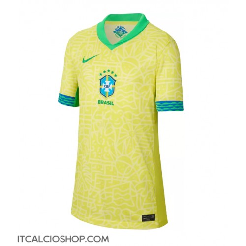 Brasile Prima Maglia Femmina Copa America 2024 Manica Corta